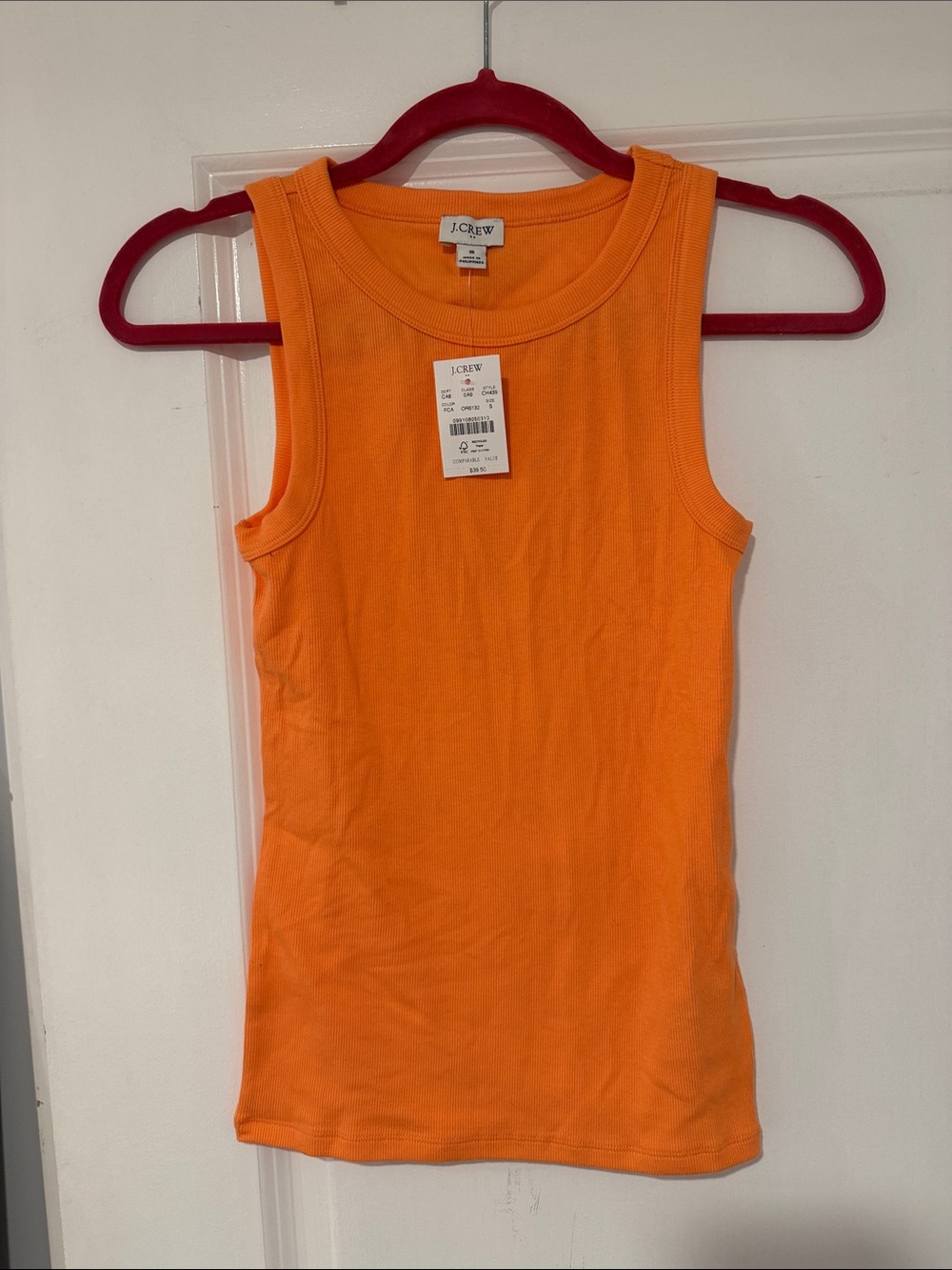 J. Crew Peach Orange Ribbed Tank